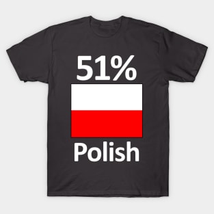 Funny Poland Heritage 51% Polish Flag T-Shirt